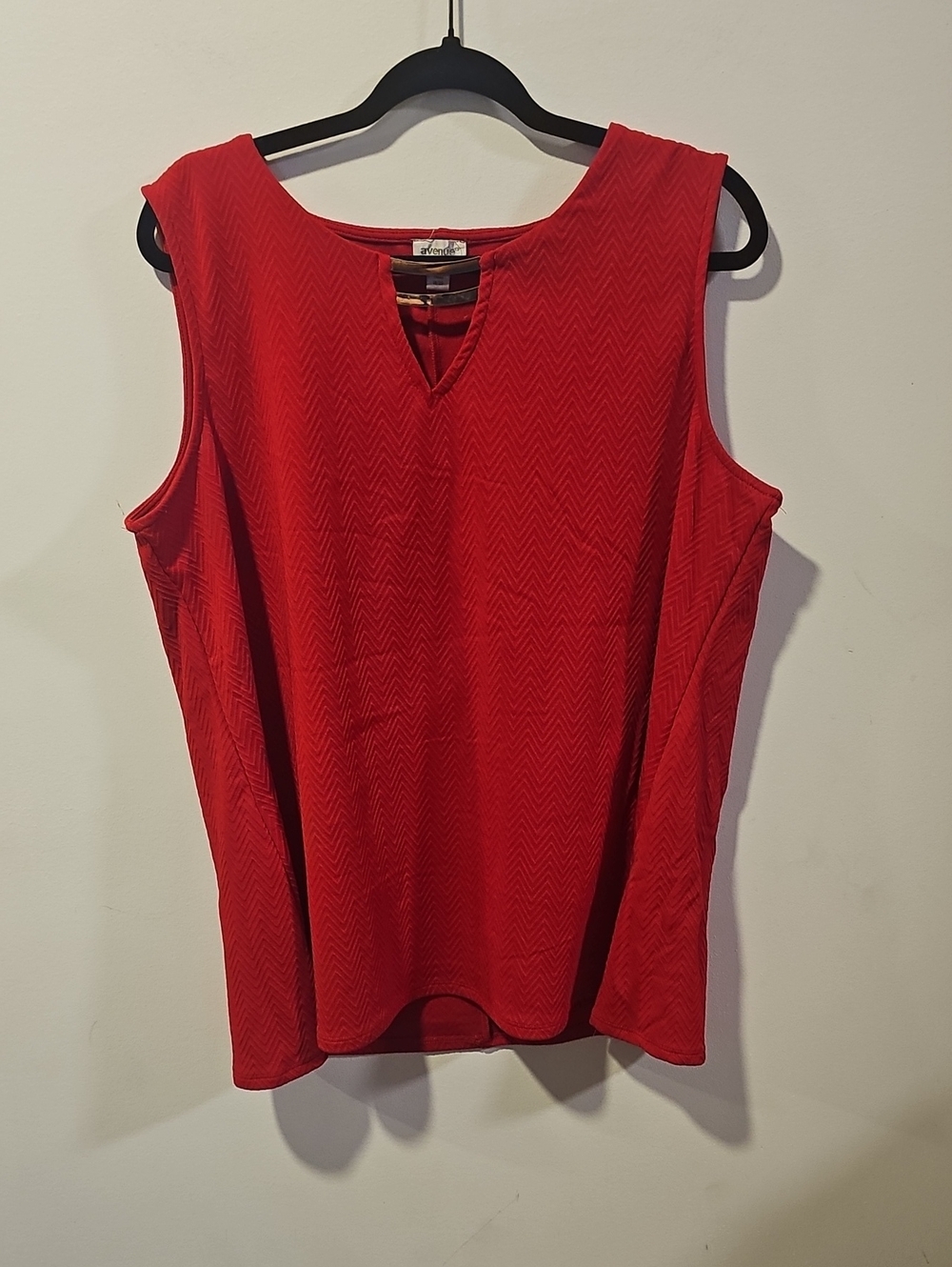 Sleeveless Red Women's Top with V-Notch Neck